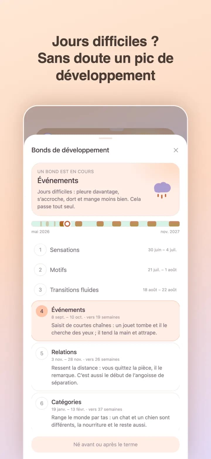 Pics de développement