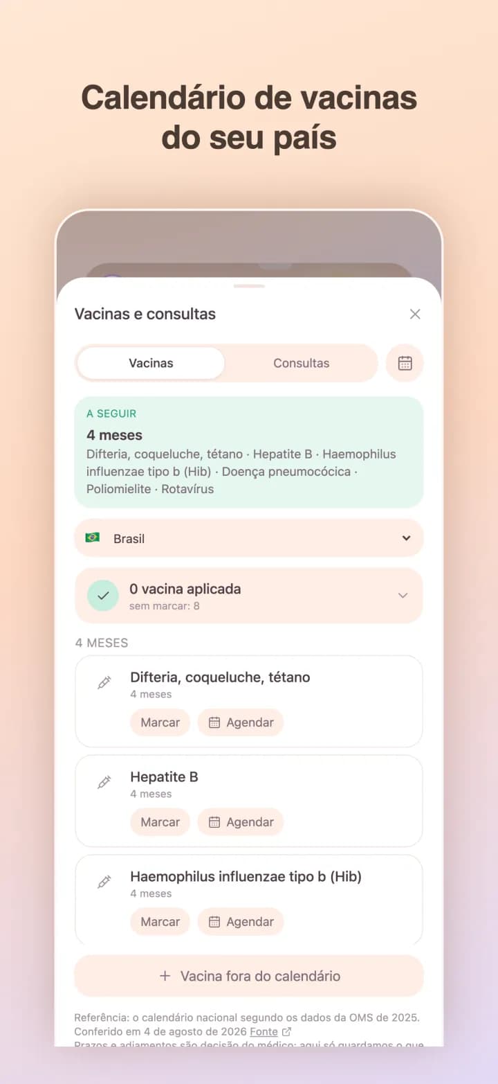 Calendário de vacinação